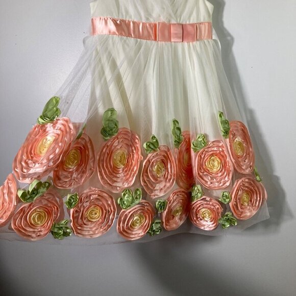 Girls‎ Bonnie Jean Mesh Bonaz Floral Dress 5 - Picture 4 of 5